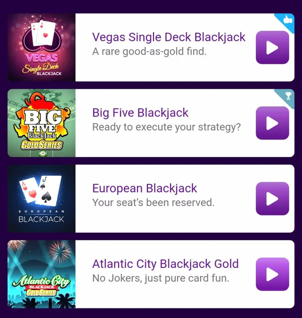 JackpotCity Mobile Blackjack