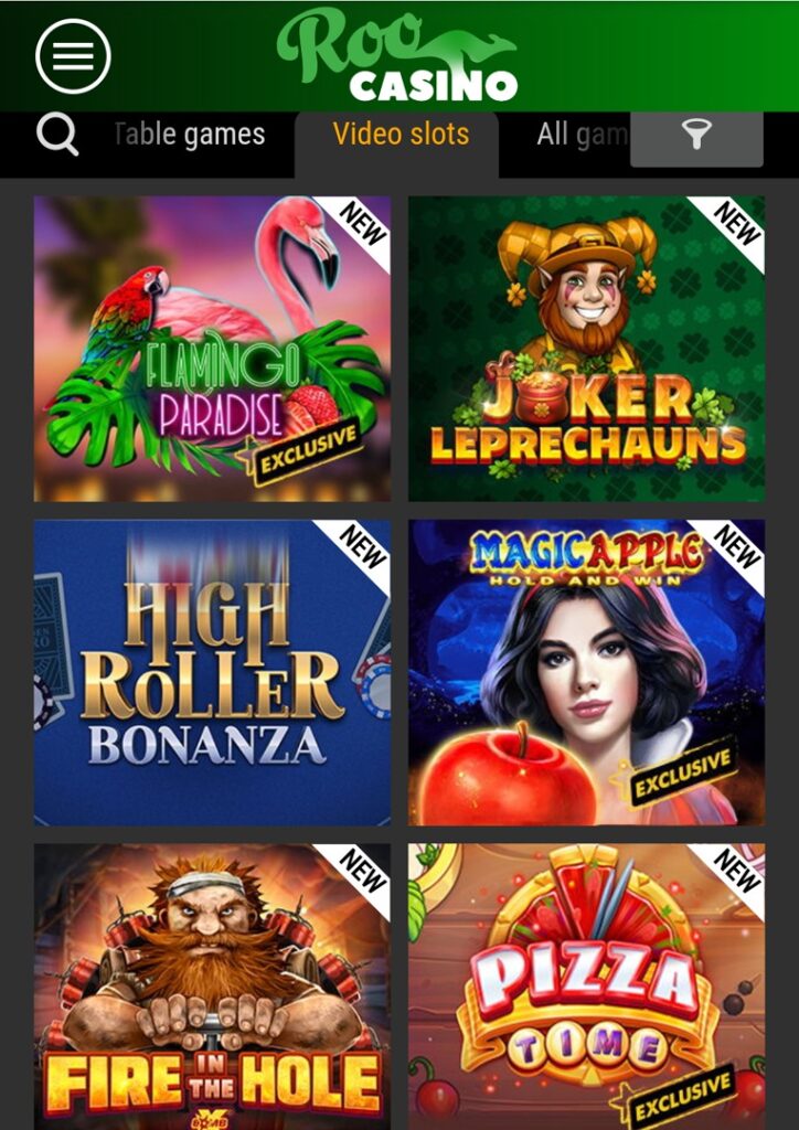 Roo Casino mobile slots