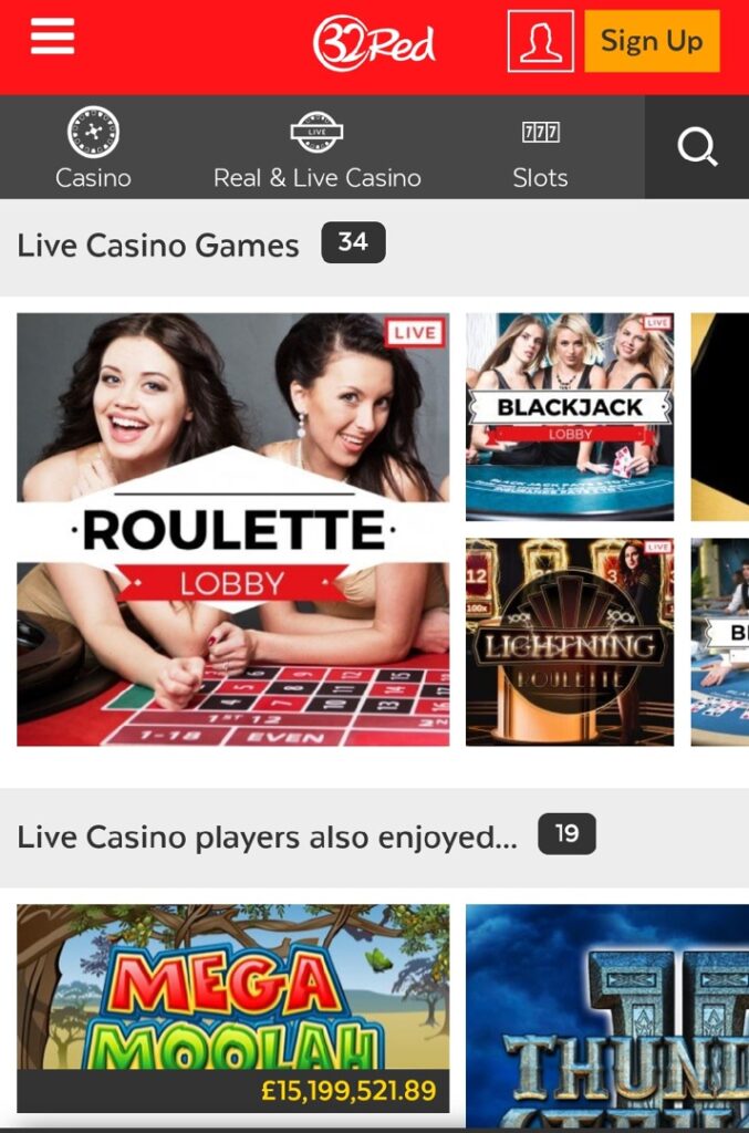 32red live casino games
