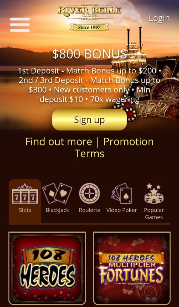 Riverbelle Casino mobile app