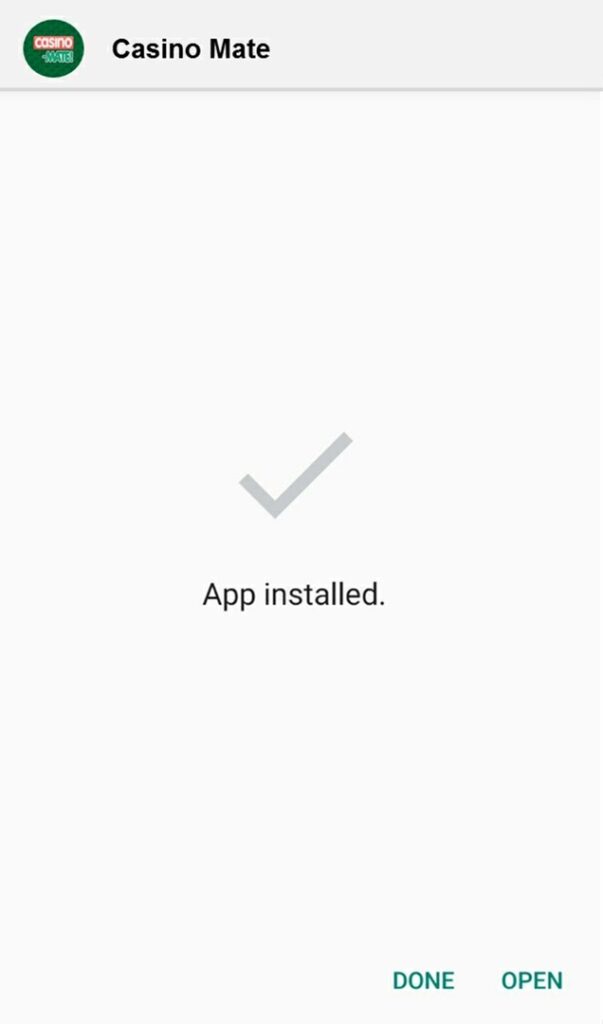 Casino Mate mobile app installed