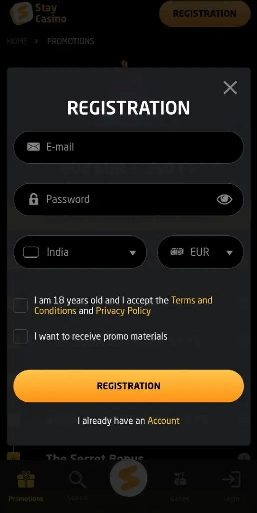 Stay Casino Registration