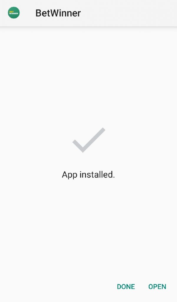 betwinner app installed