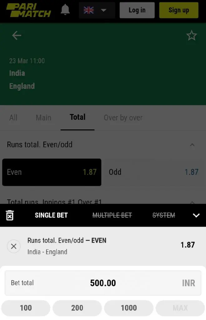 parimatch betting
