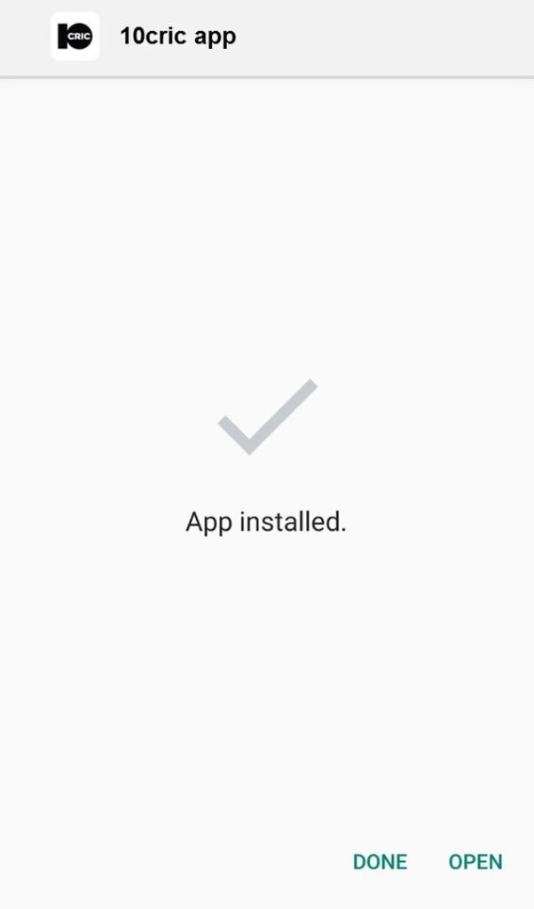 10Cric App India installed