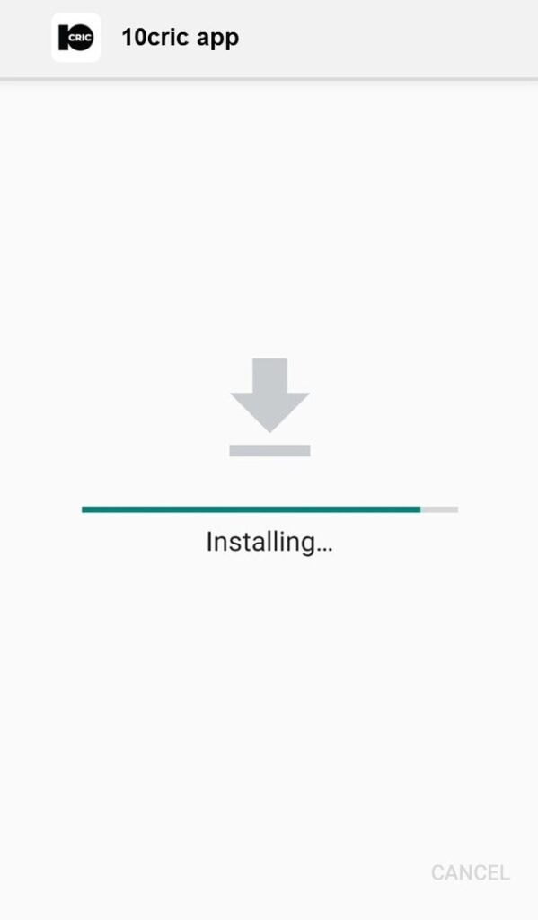 10Cric Mobile app installing