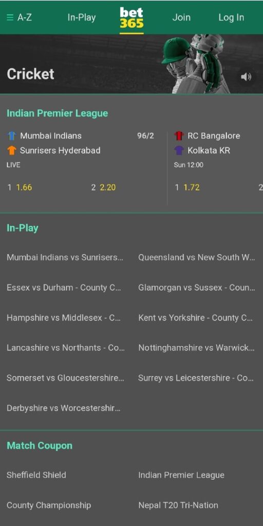 Bet on cricket