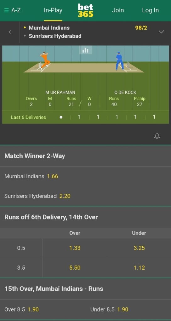 Bet365 Live Betting