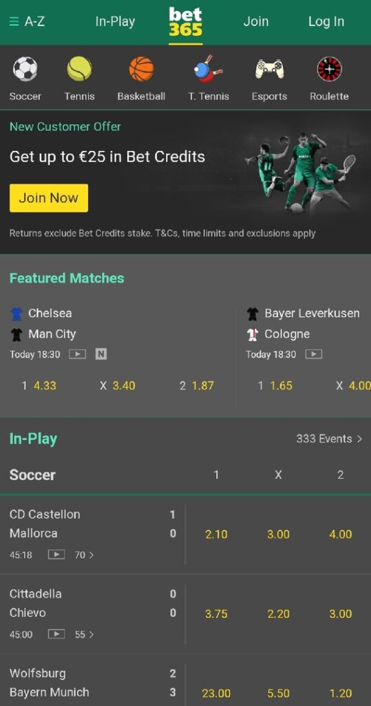 Bet365 mobile app