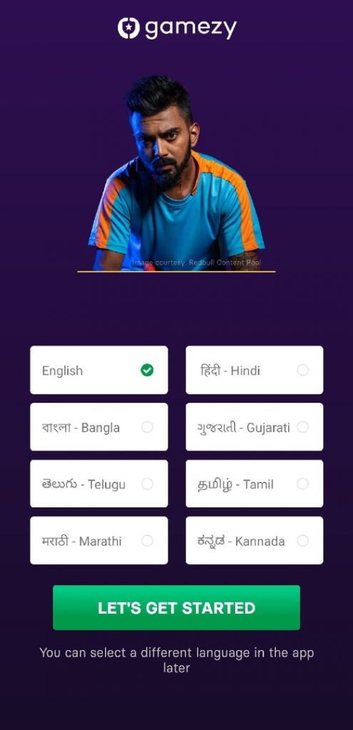 Choose language in mobile app