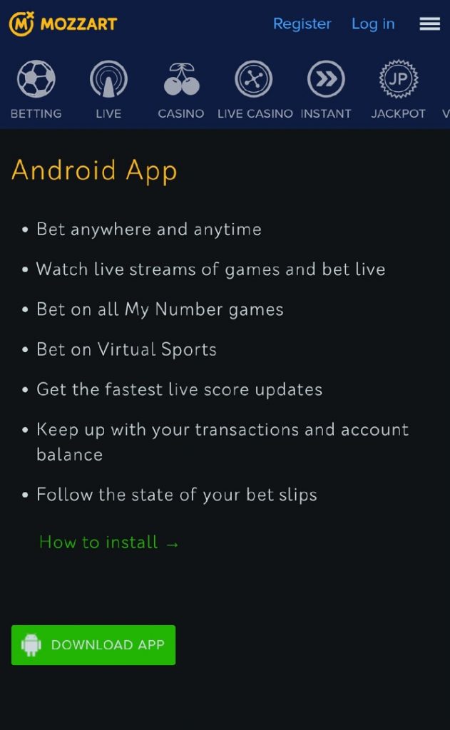 Mozzartbet android app download