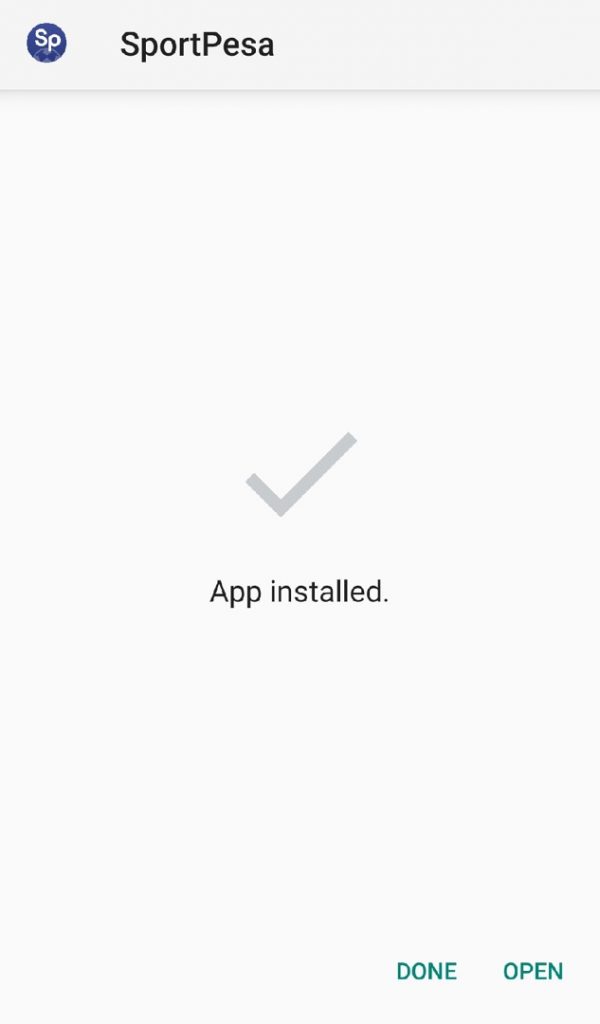 Sportpesa app installed