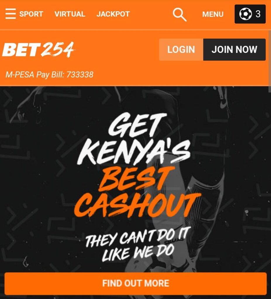 Cash Out in Bet254