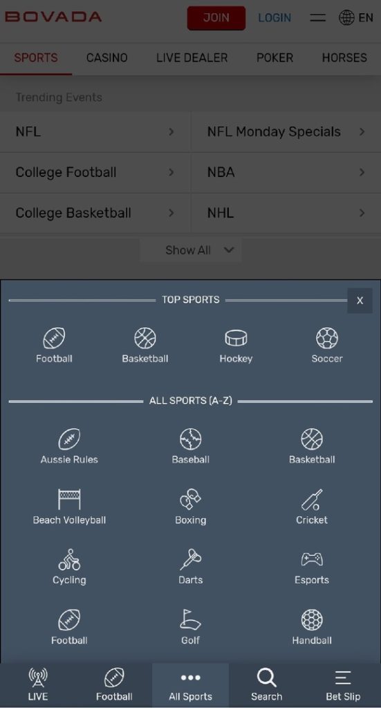 Bovada Mobile Sportsbook